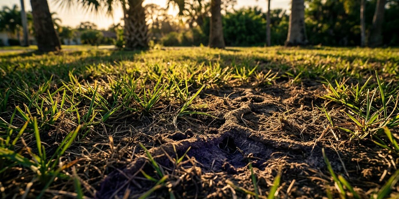 Mole Cricket Damage in Southwest Florida Lawns, What I Look For