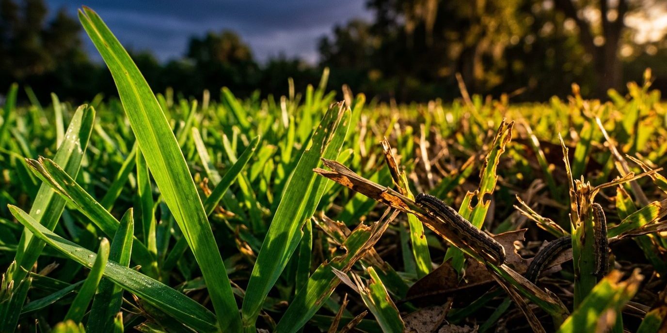 Armyworm Damage On Lawn Grass Fall Armyworm Damage in Southwest Florida Lawns