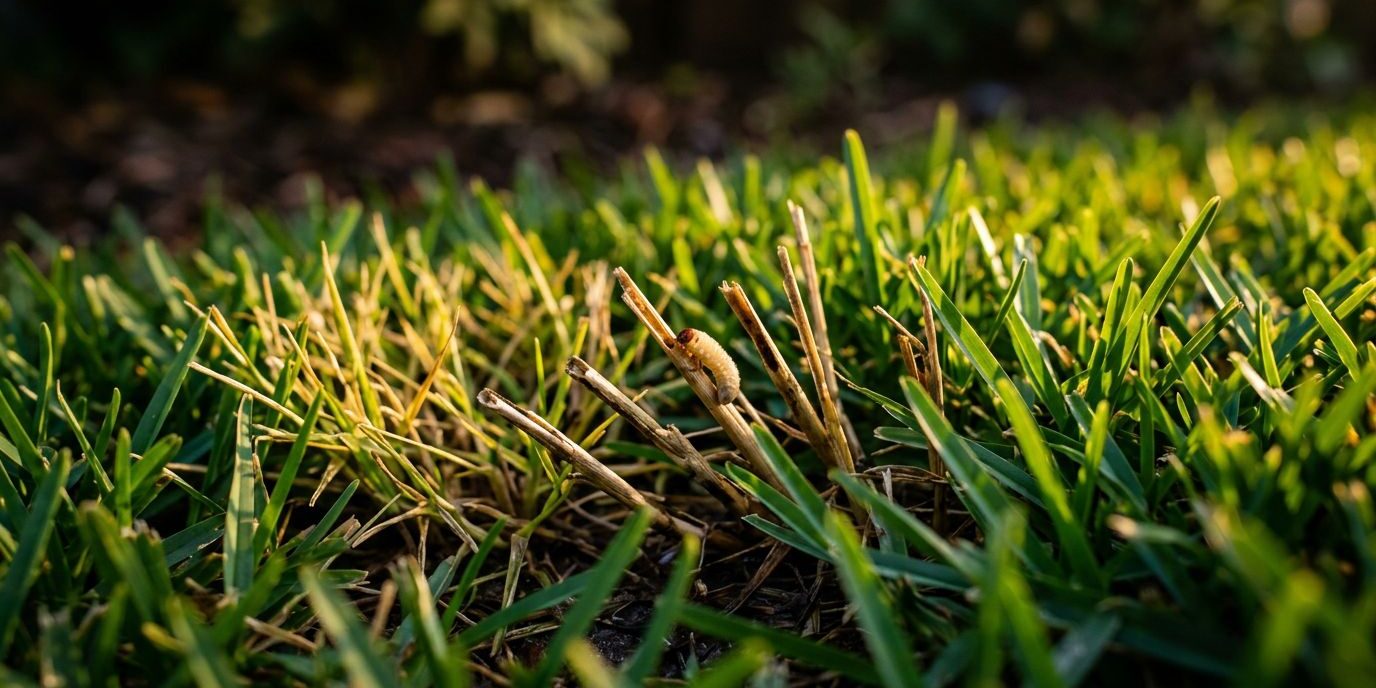Billbug Larva in Turf Grass Hunting Billbugs in St. Augustinegrass: Signs and Control